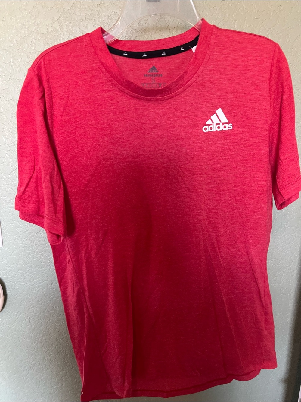 adidas Men's Red Crew Neck Performance T-Shirt